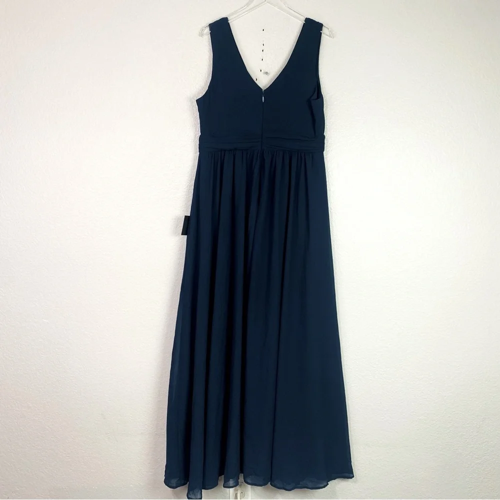 Lulus Navy Thoughts Of Hue Surplice Maxi Dress Size 1X - Picture 4 of 7